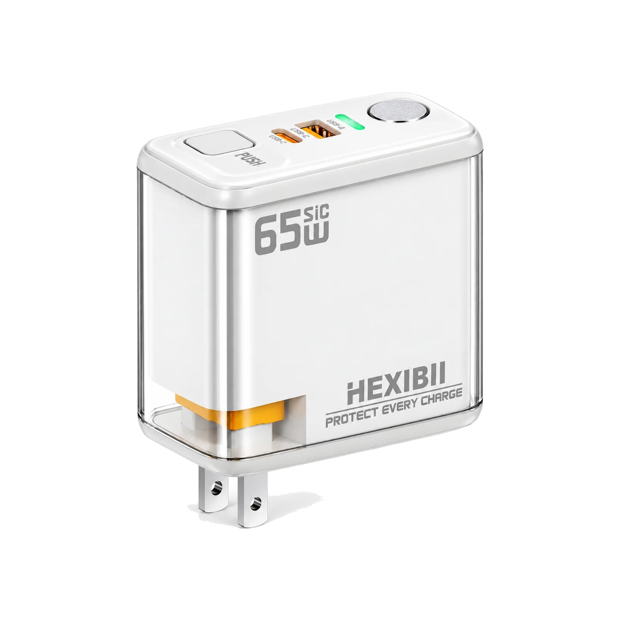 Мережевий зарядний пристрій HEXIBII E11 65W SiC з автоматичним виключенням